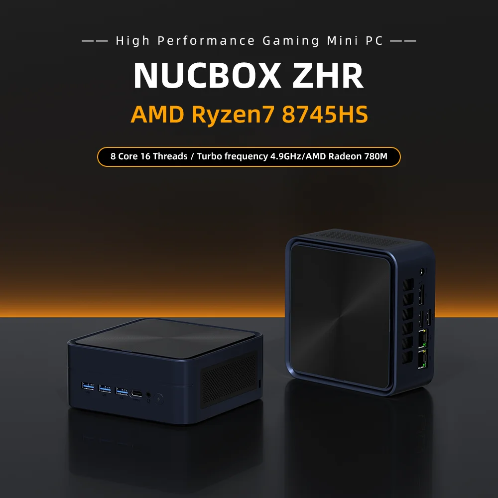 Мини-ПК YCTipc AMD Ryzen 7 8745HS DDR5 M.2 NVME SSD Настольные компьютеры Поддержка 4K HDMI-дисплея/WiFi6/USB3.2/офис