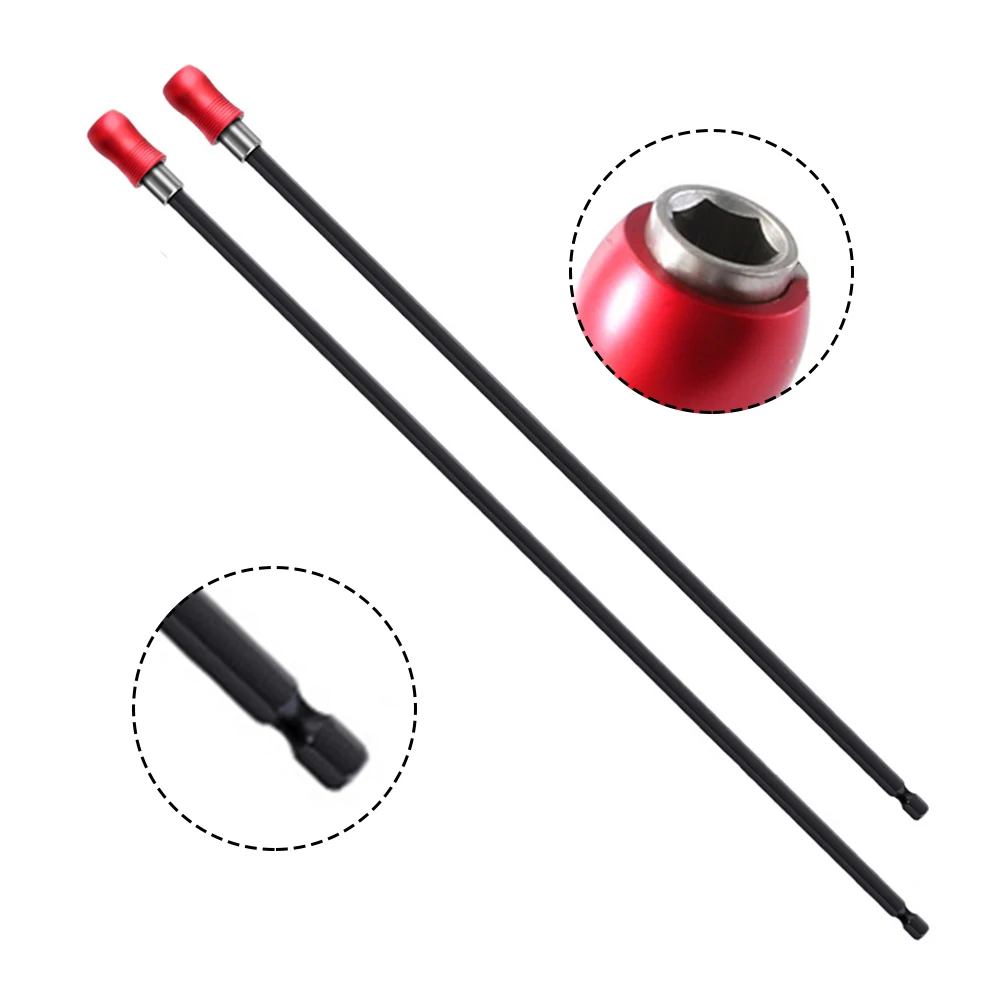 Drill Bit Extension Magnetic Bit Holder Strong Permanent Magnets Quick-change Hex Shanks Red Color Fits All Power Drills