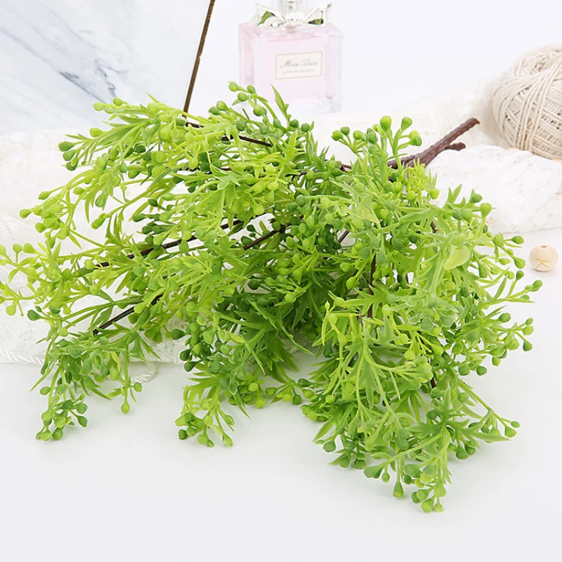 5 Stems/Bundle Artificial Greenery Plastic Grass Flower Faux 25 Leaves  Artificiales Para Decoracion Fake Plants