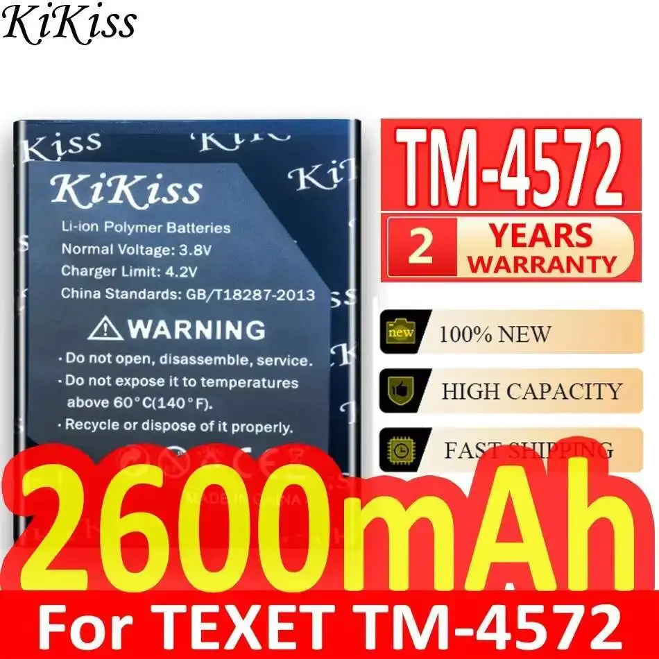 

Environmentally Friendly High-Efficiency Mobile Phone Battery For Texet TM-4572 TM 4572 TM4572 2600Mah
