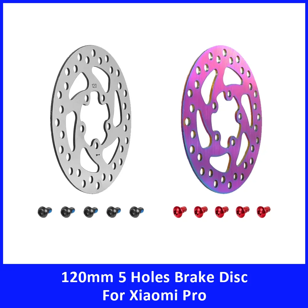 Rear Wheel Brake Disc with 5 Screw for Xiaomi Pro Electric Scooter Accessories 120mm Stainless Steel 5 Hole Rotor Pad Spare Part
