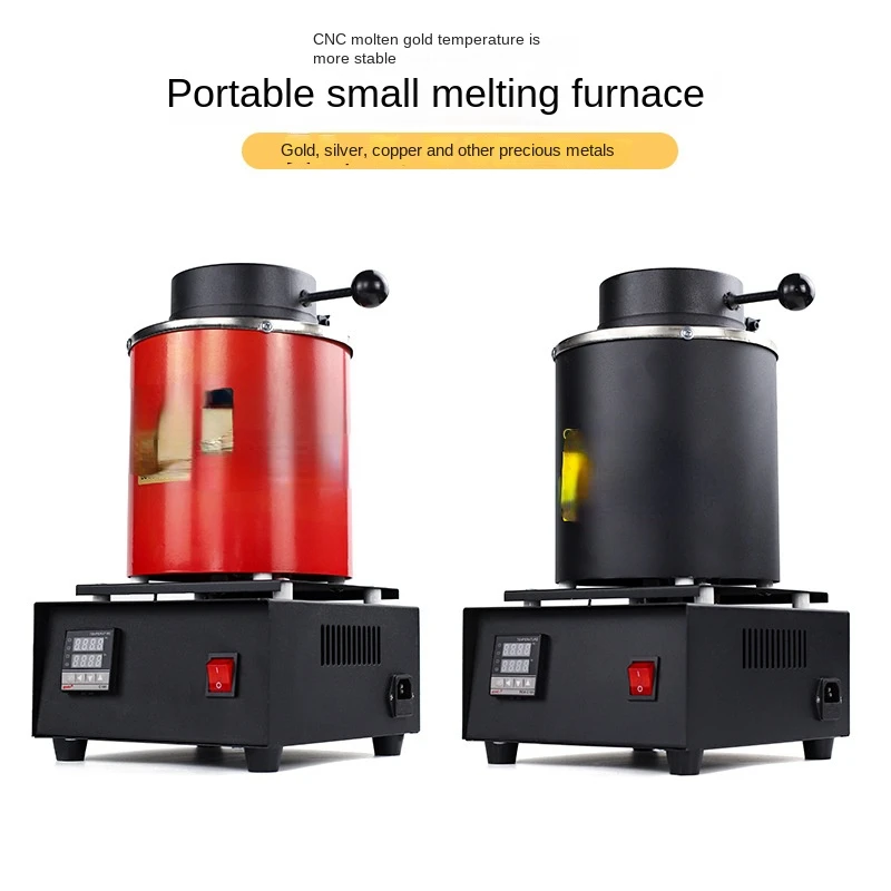 7-Piece Portable Smelting Furnace Metal Gold and Silver Aluminum Gold Melting Machine Graphite Quartz Crucible Jewelry Equipment