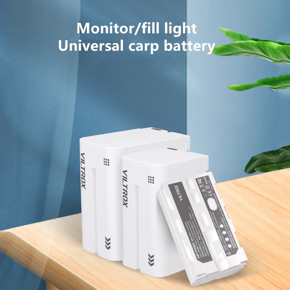 Viltrox NP-F550 NP-F750 NP-F950 بطارية ليثيوم مع شاحن USB مزدوج لمراقبة الفيديو الضوئي بطارية المصباح التصوير الفوتوغرافي