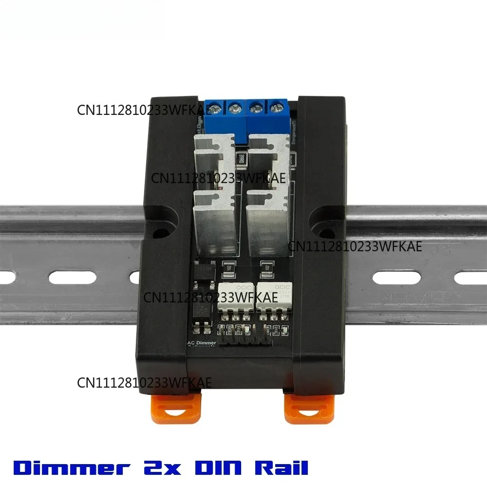 DIN rail Dimmer Module, 2 Channels, 3.3V/5V logic, AC 8A/300V per channel