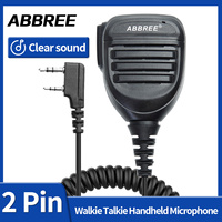 ABBREE AR-770 Walkie Talkie Shoulder Microphone K Plug Speaker Mic Handheld For Baofeng UV-32 UV-5R Mini UV-21 Two Way Ham Radio