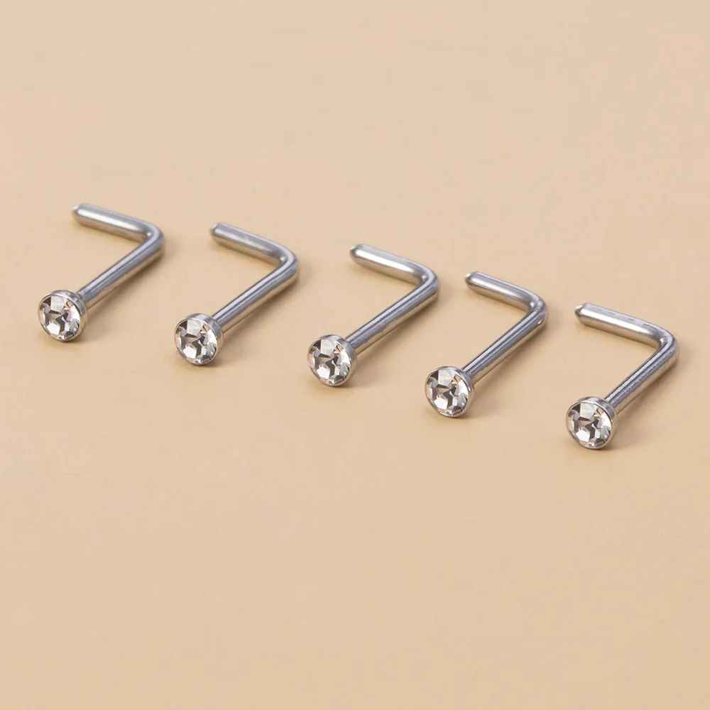 5 Stück Nasenringe für Frauen 20G Schraube Nasenstecker Herz Mond Stern Kugel Edelstahl Nasenloch Piercing Septum Knorpel Schmuck – Detail 2