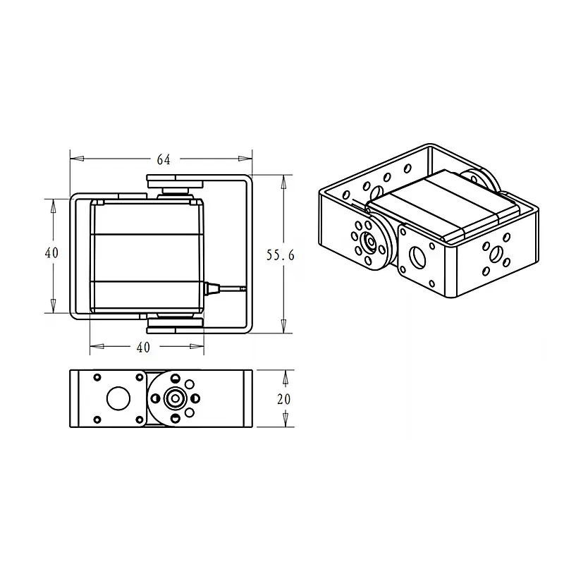 RDS3120 RDS3115 MG 20kg 17kg Digitalservo 180/270 °    Zweiachsige Welle für RC Modellauto Boot Flugzeug Roboterarmteile