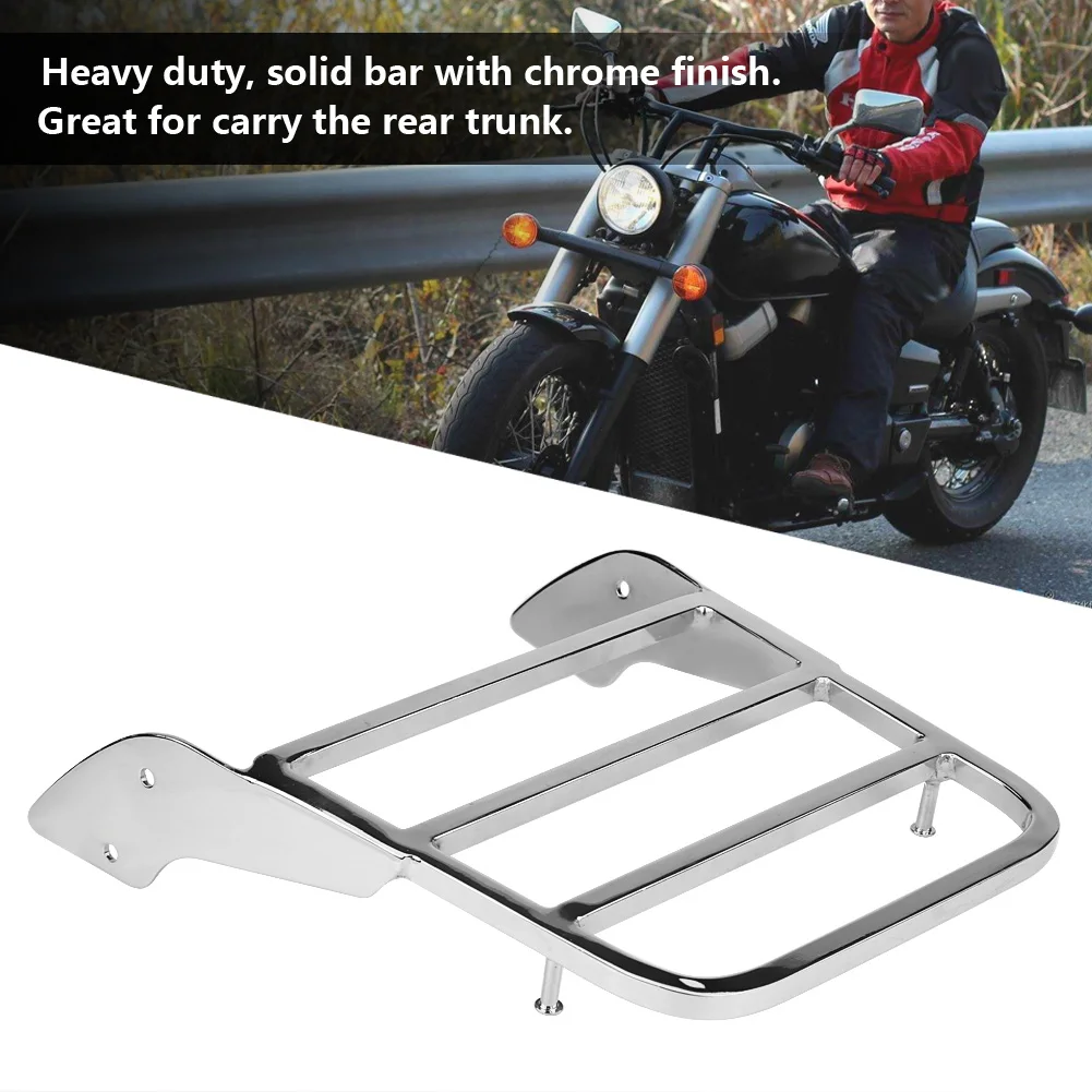 

Rear Luggage Rack, Motorcycle Rear Sissy Bar Luggage Rack for Honda Shadow VT750 C2 1997-2003 Chrome Silver