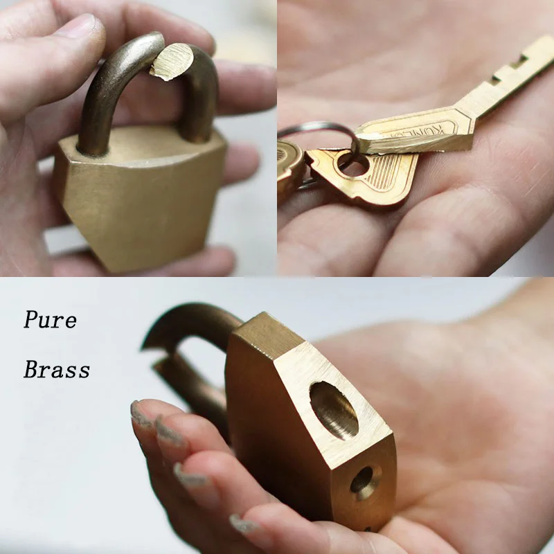 Solid Brass Padlock Multifunctional Door Lock Safety Waterproof Antirust Never Rust Security Outdoor Pure Copper Lock