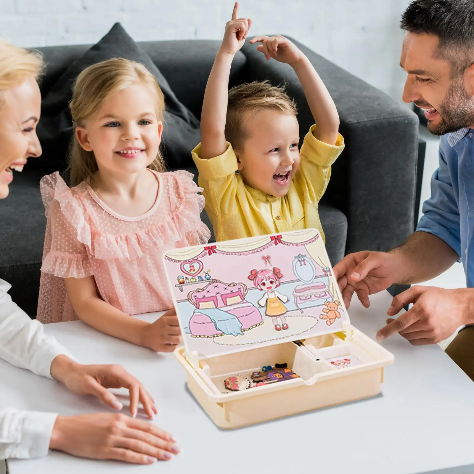 Boîte de Puzzle magnétique pour tout-petits, Puzzle d'images assorties, jeux de voyage avec étui de transport pour enfants d'âge préscolaire de 3 ans