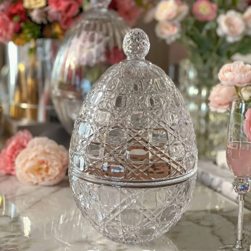 Egg-shaped western tableware storage rack, popular low-cost home crystal glass decorations