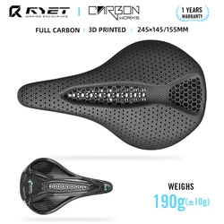 RYET Carbon 3D Printed Saddle 145MM Ultralight 130g 7*9 Bike Seating For Men Women Triathlon Road MTB Mountain Gravel Bike Parts