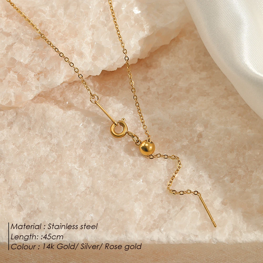 EMANCO Adjustable Length Pendant Necklace Stainless Steel Choker Necklace Women's Fashion DIY Jewelry Charm