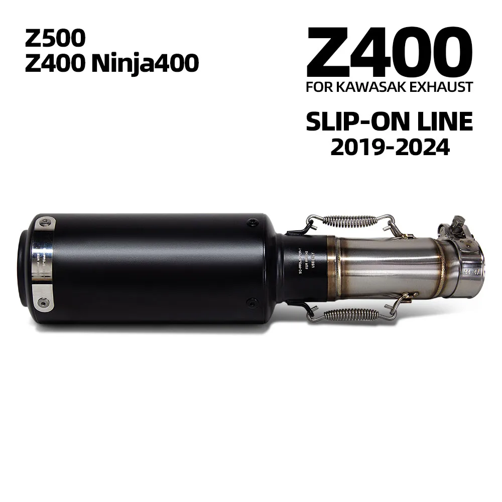 

Motorcycle Exhaust Slip on Line For Kawasaki Ninja 400 500 Z400 Z500 2019-2024 Escape Middle Link Pipe with Project Muffler