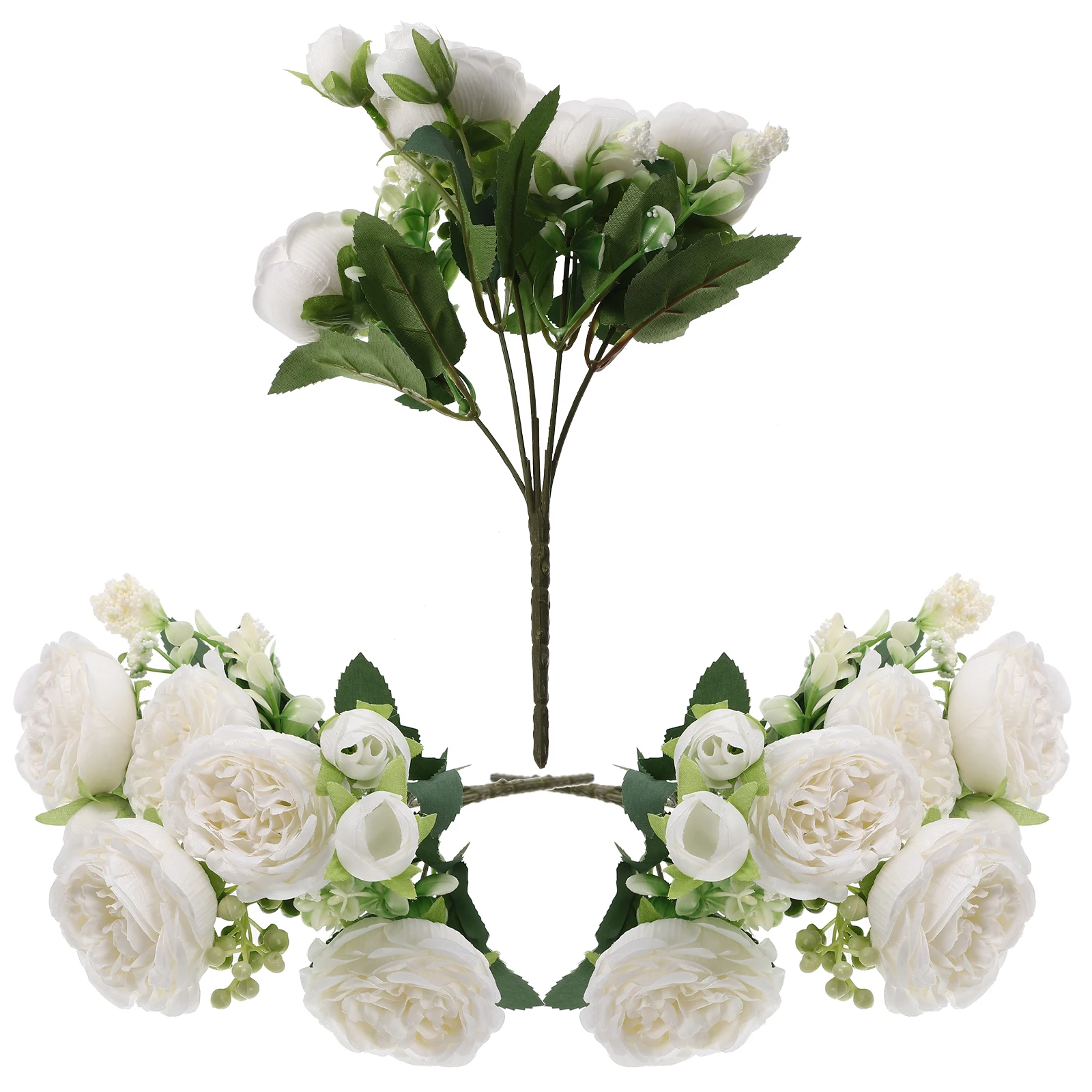 

3Pcs Artificial Peony Flowers Silk Bouquet Lifelike Floral Arrangement for Indoor Outdoor Home Decoration DIY Flower