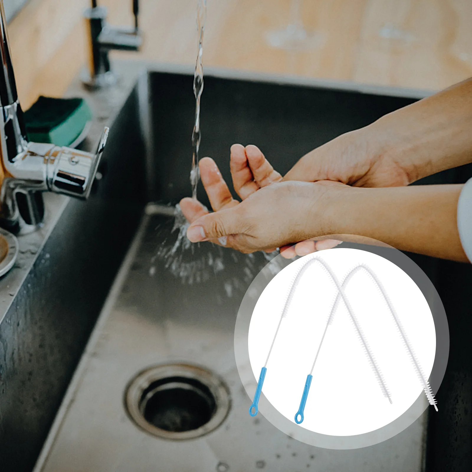 2 قطعة فرشاة تنظيف بالوعة مرنة استنزاف تسد مزيل انحناء البلاستيك استنزاف نظافة الشعر الماسك انحناء بالوعة فرشاة