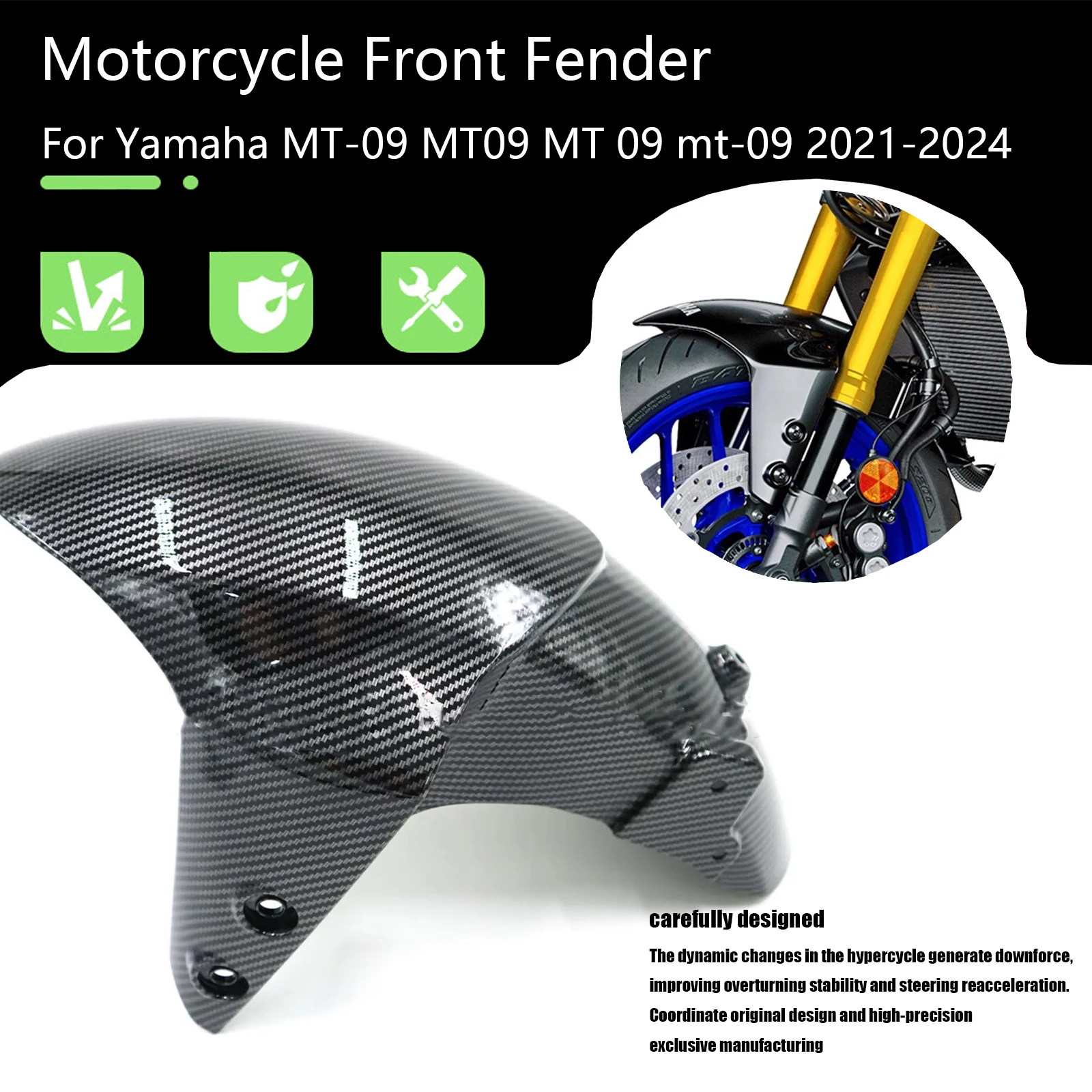 

For Yamaha MT-09 MT 09 SP 2021 2022 2023 2024 Motorcycle ABS Front Hugger Tyre Mudguard Wheel Splash Guard Fender Accessories