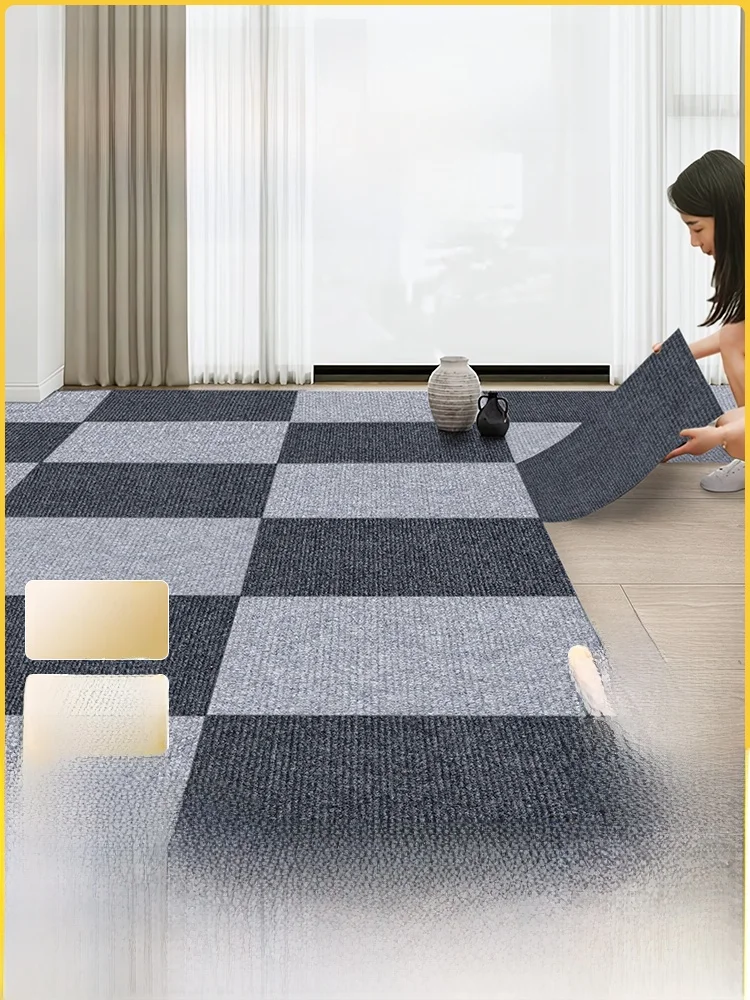 

Modern mat Large Area Carpet Bedroom Office Full Floor Sound Insulation Anti-Slip Self-Adhesive Square Floor Mat