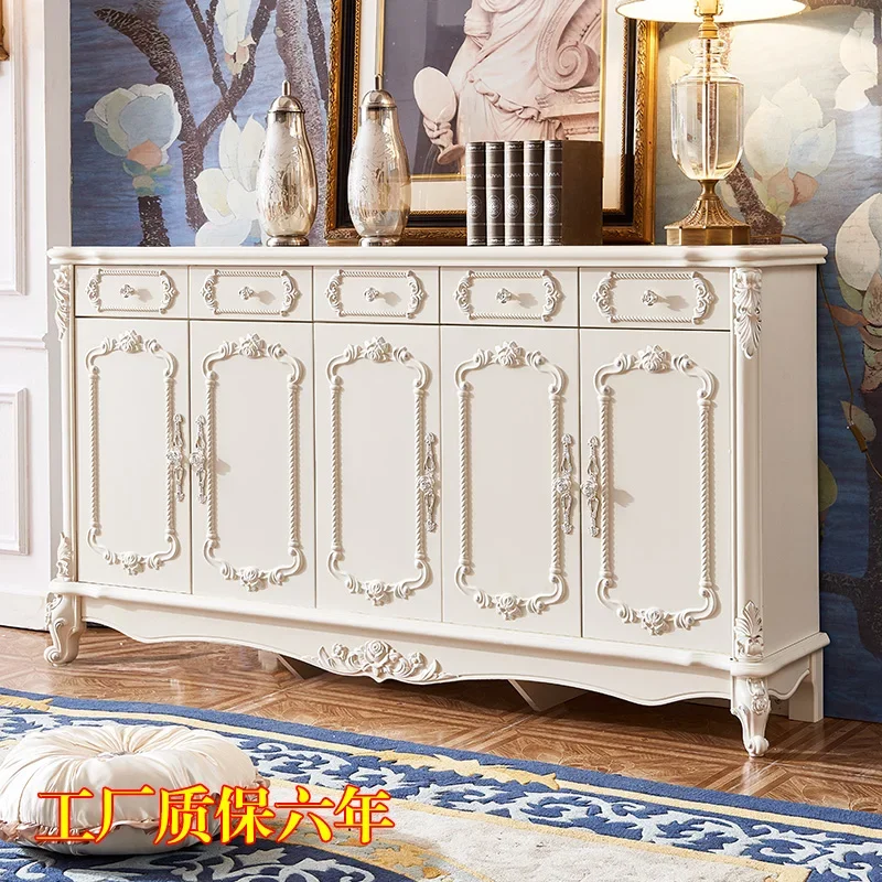 European-style shoe cabinet white engraved luxury entrance foyer cabinet assembly simple European large-capacity four-door shoe