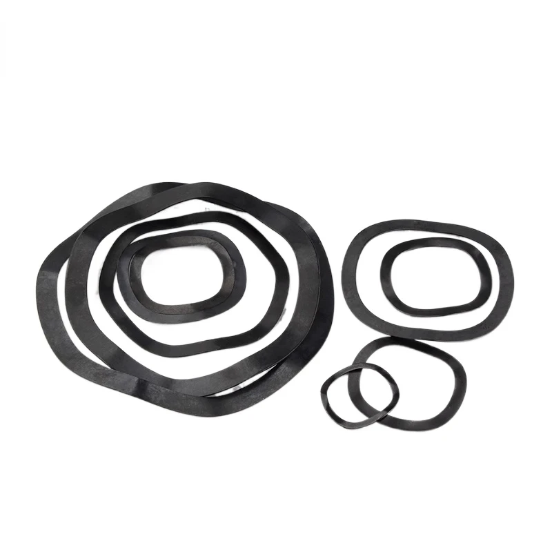 Wave Shaped Spring Washer Black 65mn Carbon Steel Three Wave M3 M4 M5 M6 M8-m118 Spring Washer Elastic Washer