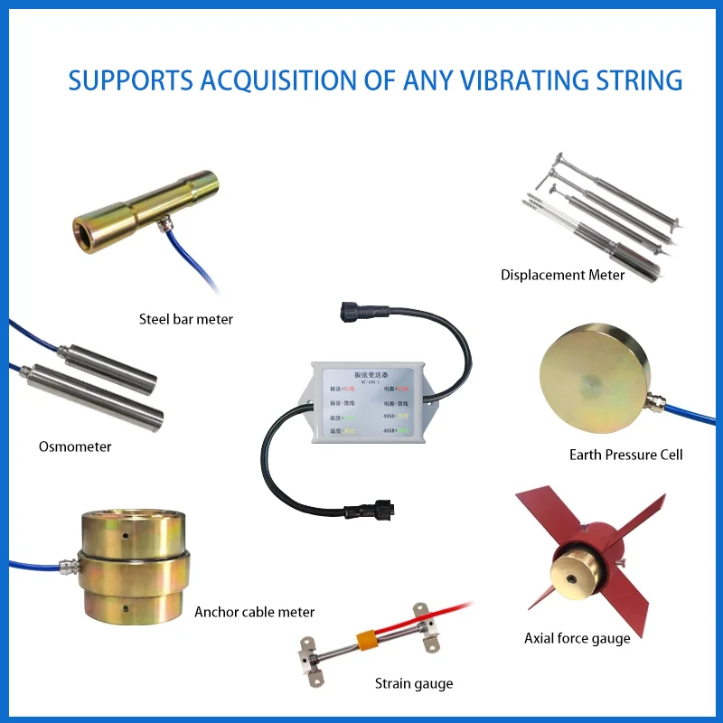 AC104-1A One-Channel Vibrating Wire Transmitter MAX485 Industrial Communication Modbus Integration Structural Health Monitoring