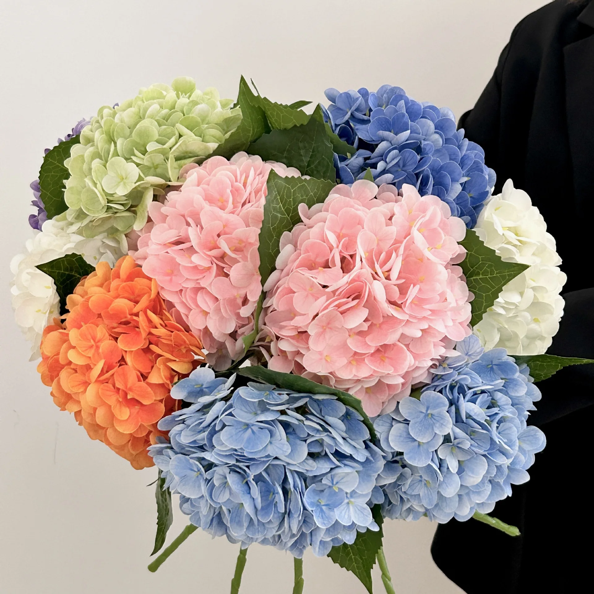 

3D Artificial Flowers Large Fake Flowers Single Head Hydrangea Simulation Hotel Wall Room Decoration Floral Wedding Home Decor