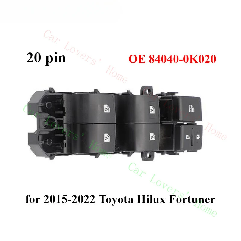 

A+ Front Left Driver Side 84040-0K020 Power Window Switch for Toyota Hilux Fortuner