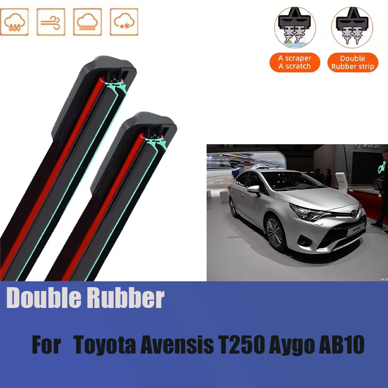 

For Toyota Avensis T250 Aygo AB10 Front Windshield Wiper General Motors Multifunctional Double Rubber Strip Wiper Wholesale