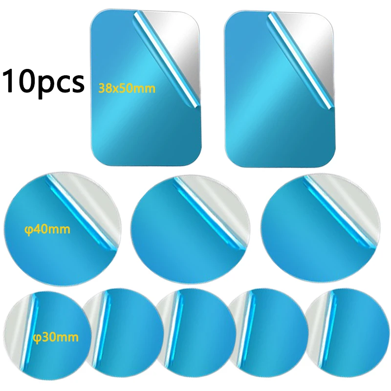 10/3PCS 50x38mm φ40mm φ30mm Self Adhesive Magnetic Metal Plate Iron Sheet Disk Sticker for Car Phone Holder Metal Sheet