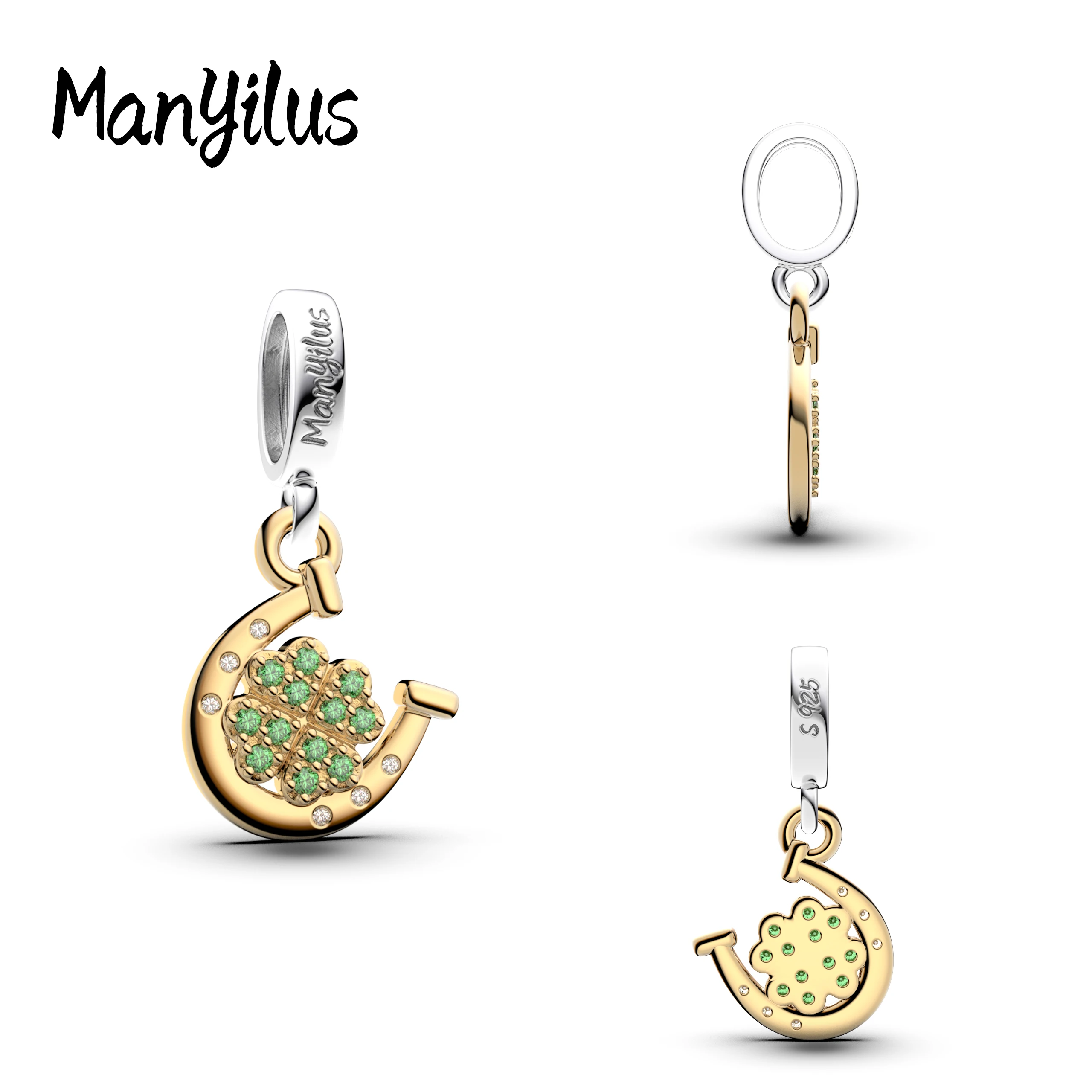 

Manyilus 2025 Four-Leaf Clover Charms S925 Sterling Silver 99cents Items Beads For Original Bracelet Charm 925 Jewelry Making