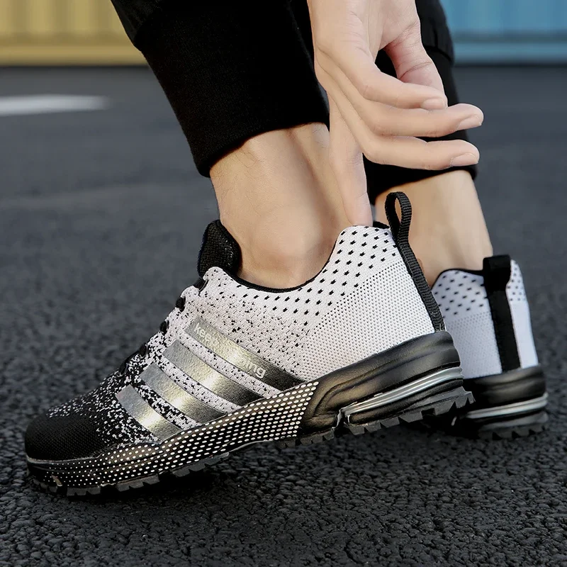 Men Sneakers Fashion Breathable Mesh Comfortable Black Sports Shoes Anti-Slip Outdoor Casual Running Mens Shoe Zapatillas Hombre image 4