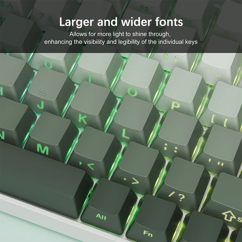 136 Key PBT Double Shot Side Print Shine Through Backlit OEM Profile Keycaps For MX Mechanical Keyboard