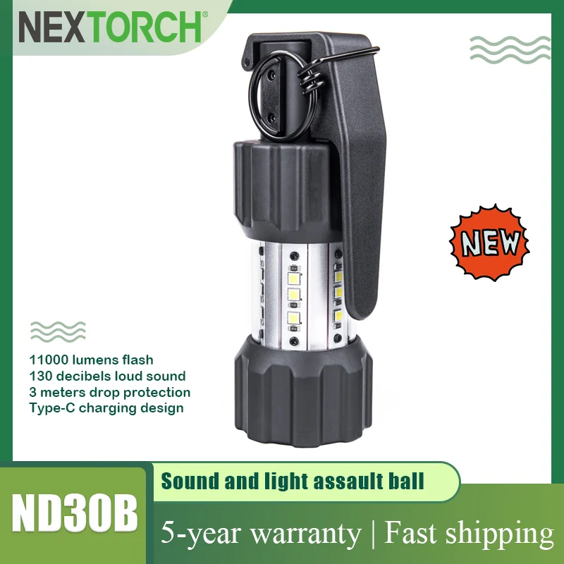 NEXTORCH ND30B 11000 LM dispositivo stroboscopico tattico versione civile della palla d'assalto sonora e leggera portatile a estrazione rapida 130 dB