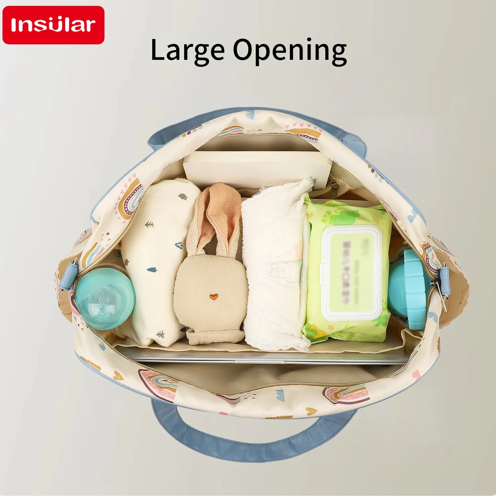 INSULAR Vrouwen Single-schouder Crossbody Multifunctioneel Gebruikt Mode Moeder Tassen Waterdichte Moederschap Handtas Grote capaciteit