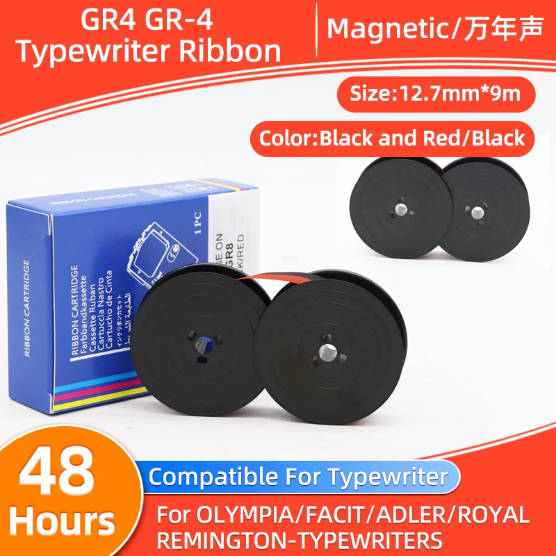 GR4 GR4BR GR4BK Label TAPE Compatible For Olivetti A730 A770 Studio 42 44 45 46 Valentine Typewriter Ribbon Black Red Twin Spool