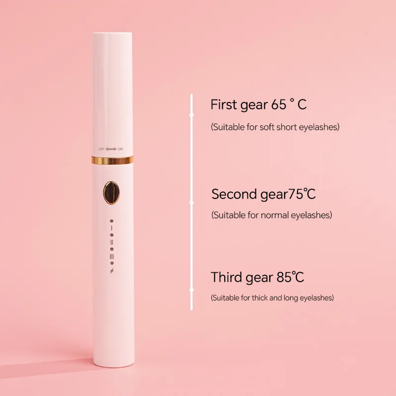 3-in-1Heated Eyelash Curler USB Rechargeable Heated Lash Brush with 3 Brush Heads,3 Temp Settings Eyelash Curler