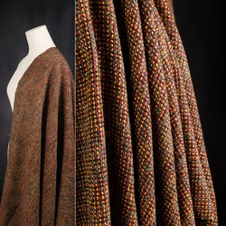 Autumn and Winter Mixed Color Coarse Woolen Fabric Soft and Fragrant Woven Coarse Woolen Fabric for Skirts Designer Fabric