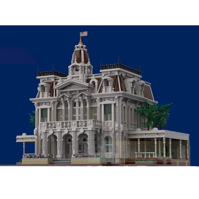 Moc Building Blocks Magic Magic Kingdom City Hall Model Technology Brick DIY Assembly Model Construction Holiday Set Toys