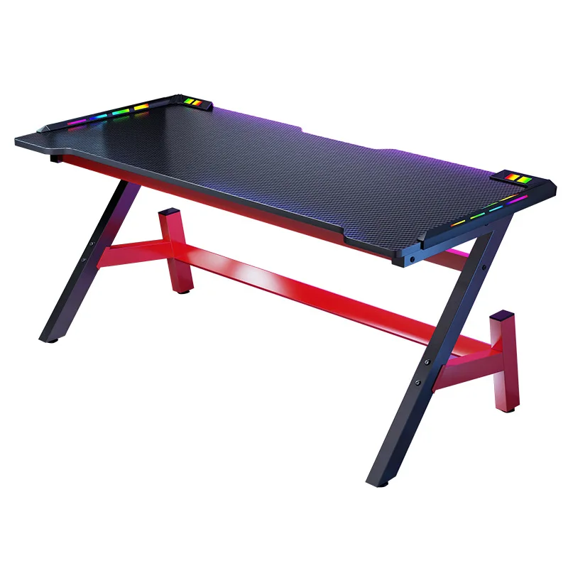 Modern MDF durable electronic sports gaming table with RGB light, adjustable height for home office computer desktop