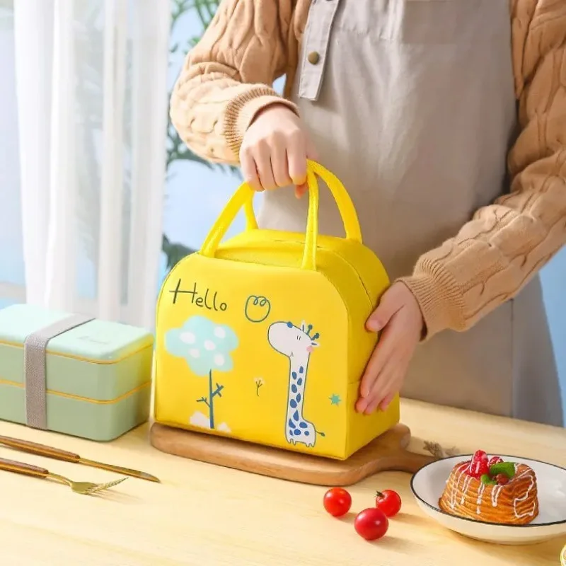 1pc Cartoon Insulated Lunch Box Tote Bag Hand-held Bento Bag Lunch Insulation Bag Aluminum Foil Thickened Lunch Box Bag