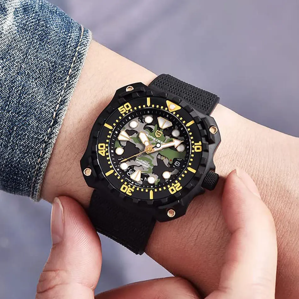 PAGANI DESIGN новые механические мужские часы со скелетом, лучший бренд, водонепроницаемые автоматические часы из нержавеющей стали NH35, часы с сапфировым стеклом