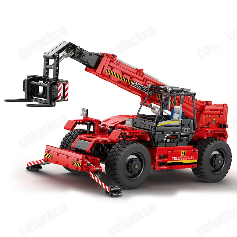 22020 technical Remote-controlled electric Telescopic Arm Forklift Model Building Blocks Bricks Toys Christmas Gifts