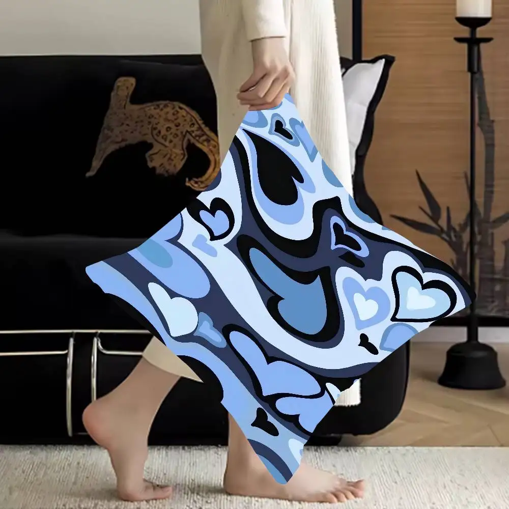 

Blue Heart Swirl Personalized Picture Text Home Decorative Pillows Household Gifts 45x45cm