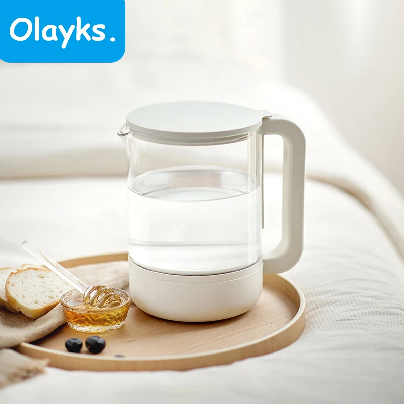 

Olayks 800ml Electric Kettle Insulated Water Boiler Household Constant Temperature Kettle Glass Ceramic Glaze Liner Small Teapot