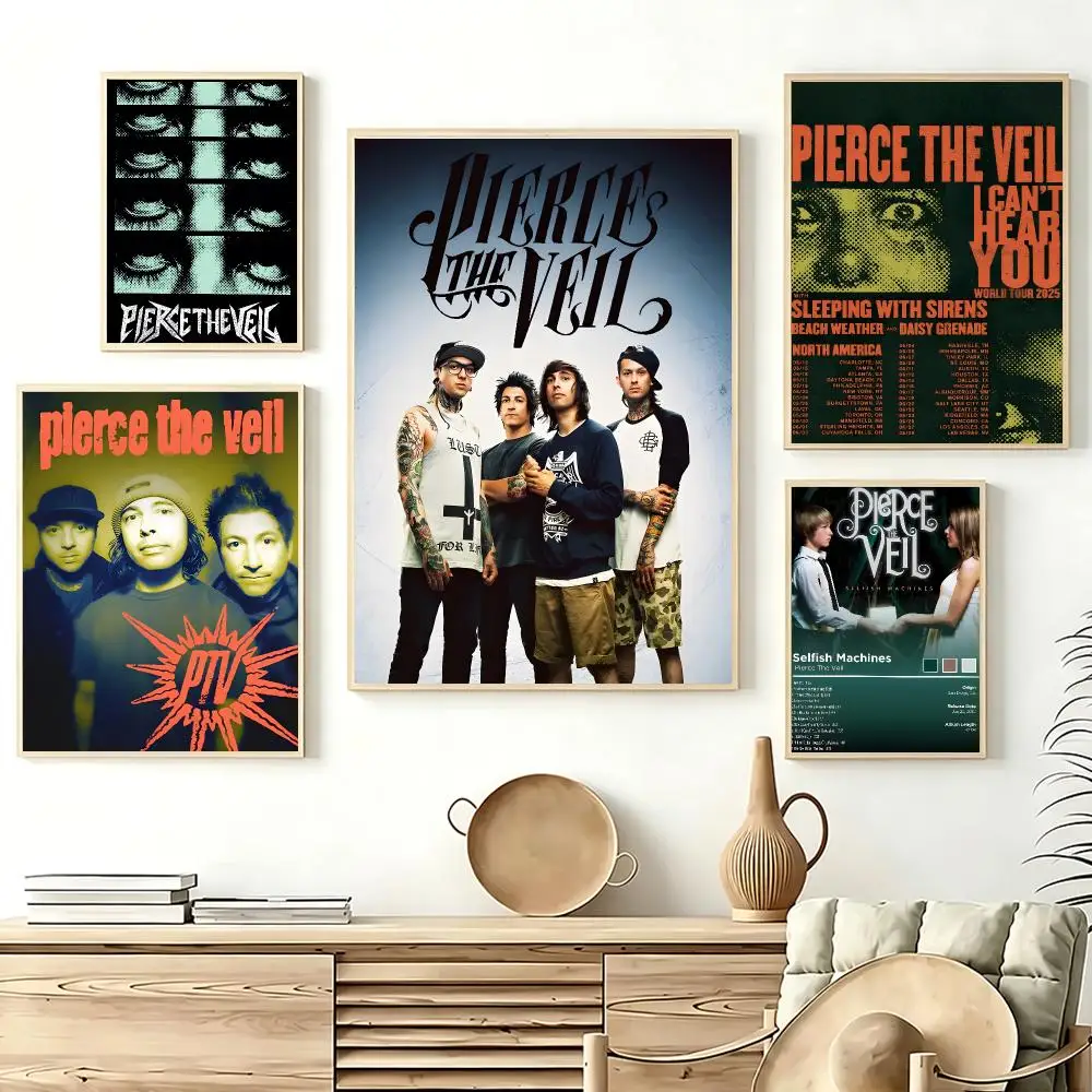 Rock Band P-Pierce The Veil Poster Modern And Elegant Wall Stickers For Home Decor Living Room Dormitory Wall Art
