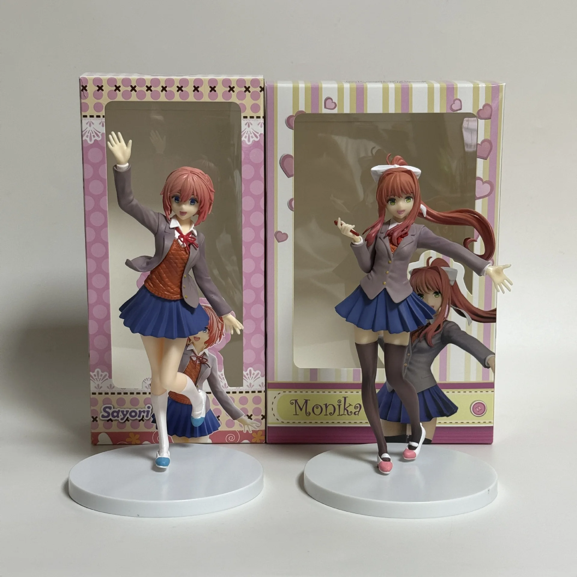 

Doki Doki Literature Club! Monika Sayori Student Uniform Cute Pretty Girl Figurine Anime Toy Model