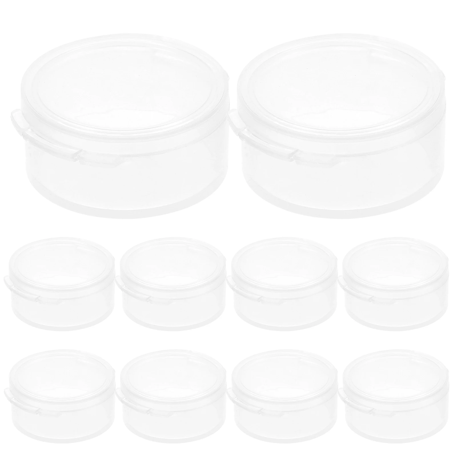 

10 Pcs Earplug Storage Box Transparent Round Plastic Containers with Cover for Jewelry Accessories Small Items Collectibles