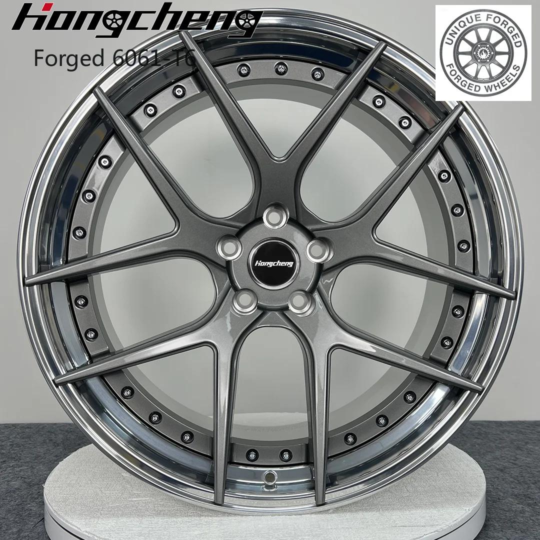 

26 stylesCustom Aluminum Alloy Passenger Car Rims 2-Piece Custom 17 18 19 20 21 22 24 Inch 5x114.3 Silver Black Polish PVD Forge