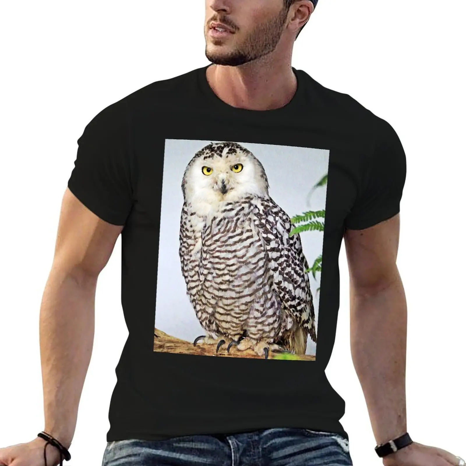 البومة الثلجية - Bubo scandiacus - The Wizard Owl تي شيرت رجل تي شيرت جرافيك تي شيرت مع مطبوعات تي شيرت