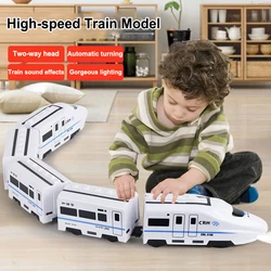 New DIY Simulation High-speed Railway Train Toy Electric Sound and Light Model Train Educational Toys Children's Christmas Gifts